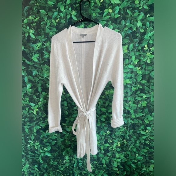 Talbots Sweaters - T by Talbots cream cardigan with waist tie
